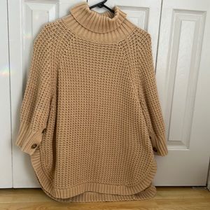 J.Crew cotton turtleneck poncho. Worn once. Excellent condition. Beachy vibes..